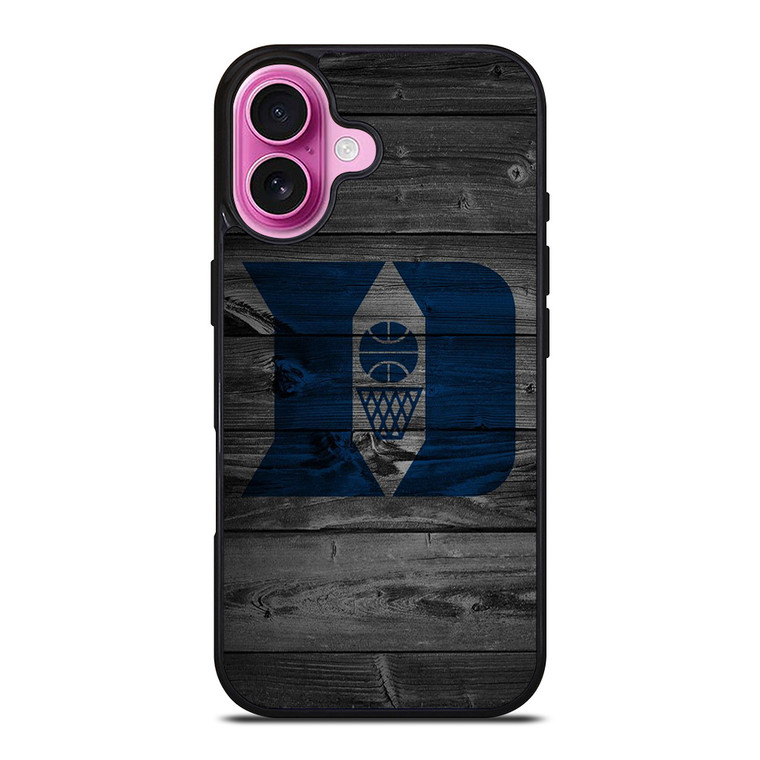DUKE BLUE DEVILS BASKETBALL WOOD LOGO iPhone 16 Plus Case Cover