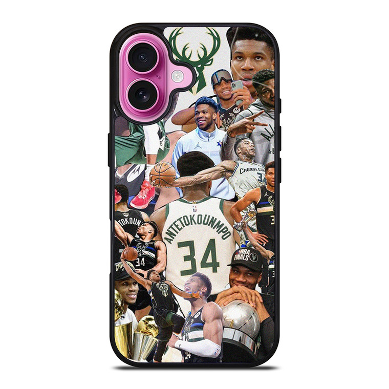 GIANNIS ANTETOKOUNMPO MILWAUKEE BUCKS COLLAGE iPhone 16 Plus Case Cover GIANNIS ANTETOKOUNMPO MILWAUKEE BUCKS COLLAGE iPhone 16 Plus Case Cover