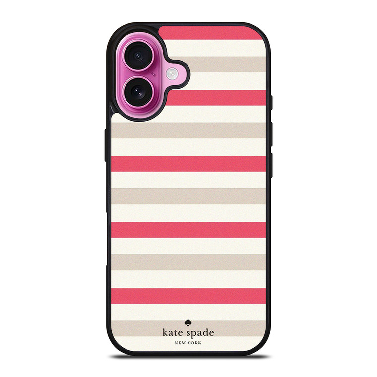 KATE SPADE NEW YORK PINK STRIPE iPhone 16 Plus Case Cover