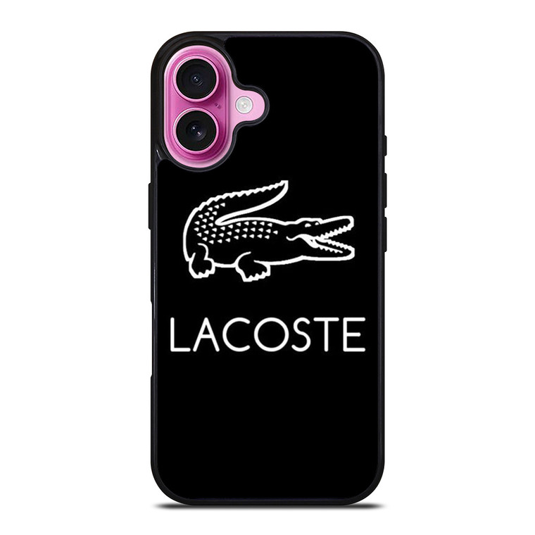 LACOSTE BLACK LINE ART LOGO iPhone 16 Plus Case Cover