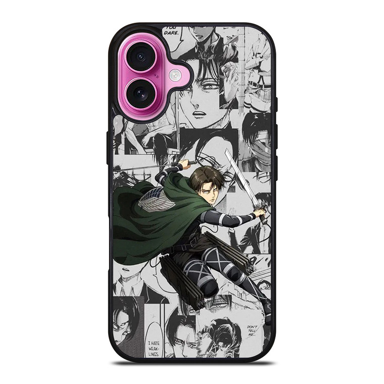 LEVI ACKERMAN ATTACK ON TITANS MANGA COLLAGE iPhone 16 Plus Case Cover