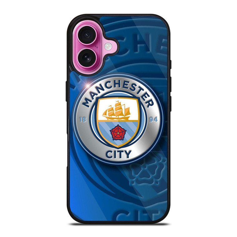 MANCHESTER CITY METAL LOGO iPhone 16 Plus Case Cover