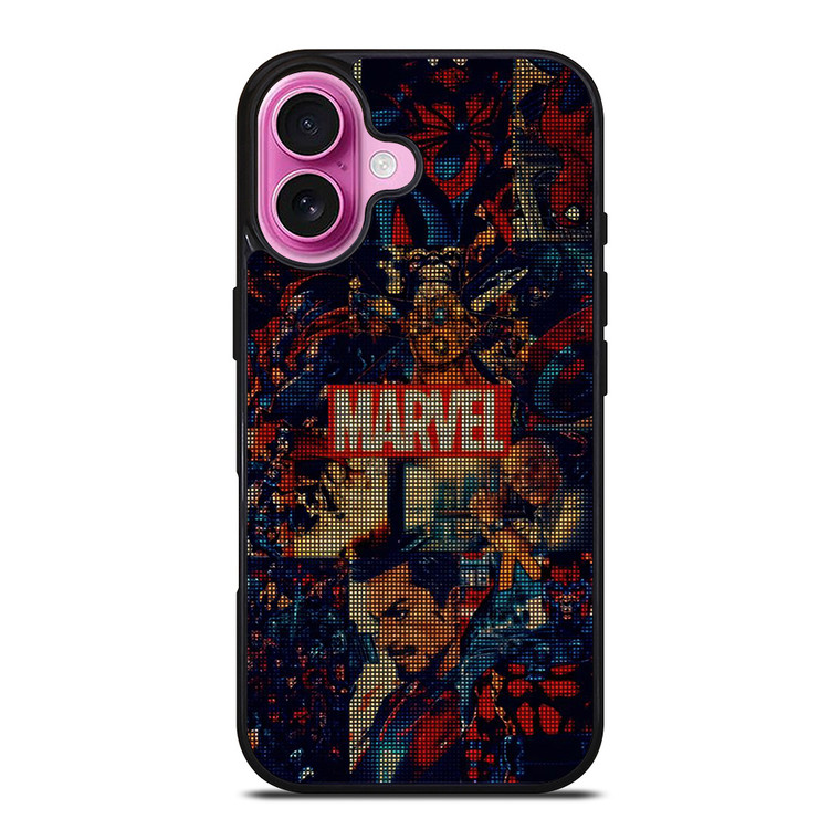 MARVEL COMICS HALFTONE COLLAGE iPhone 16 Plus Case Cover