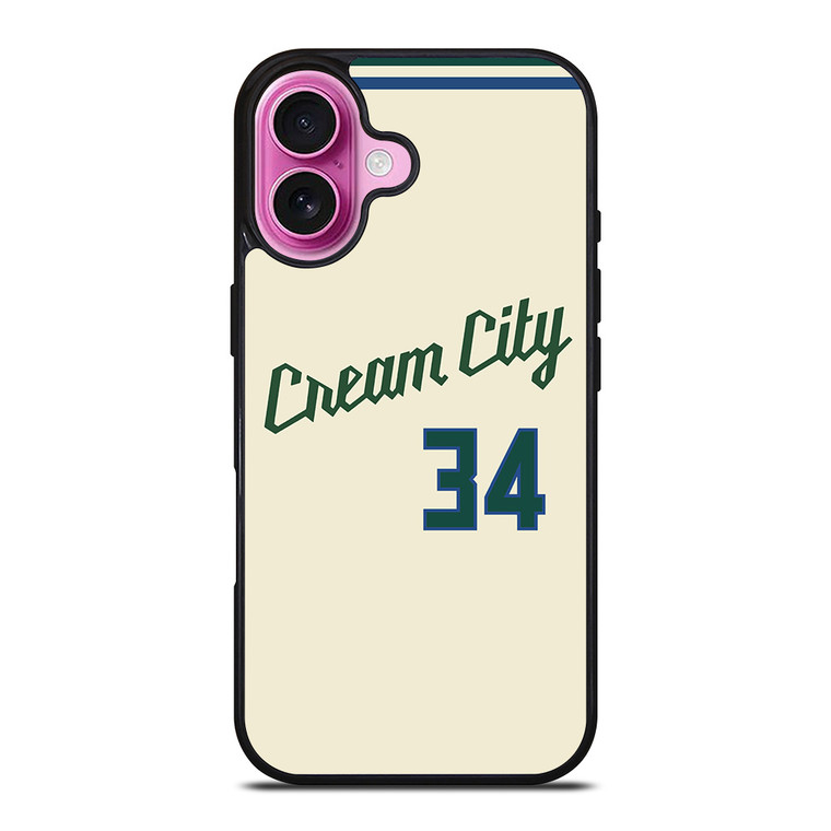 MILAUKEE BUCKS CREAM CITY NBA KIT iPhone 16 Plus Case Cover MILAUKEE BUCKS CREAM CITY NBA KIT iPhone 16 Plus Case Cover