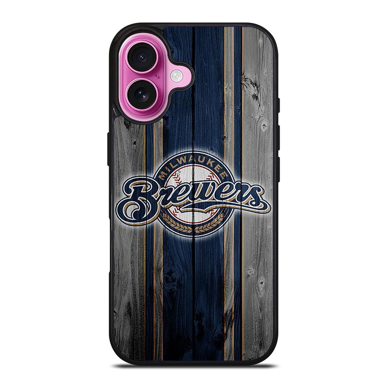 MILWAUKEE BREWERS BASEBALL WOODEN LOGO iPhone 16 Plus Case Cover MILWAUKEE BREWERS BASEBALL WOODEN LOGO iPhone 16 Plus Case Cover