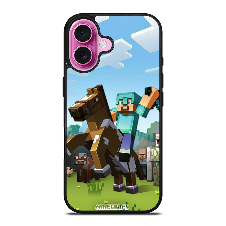 MINECRAFT KNIGHT AND HORSE iPhone 16 Plus Case Cover MINECRAFT KNIGHT AND HORSE iPhone 16 Plus Case Cover