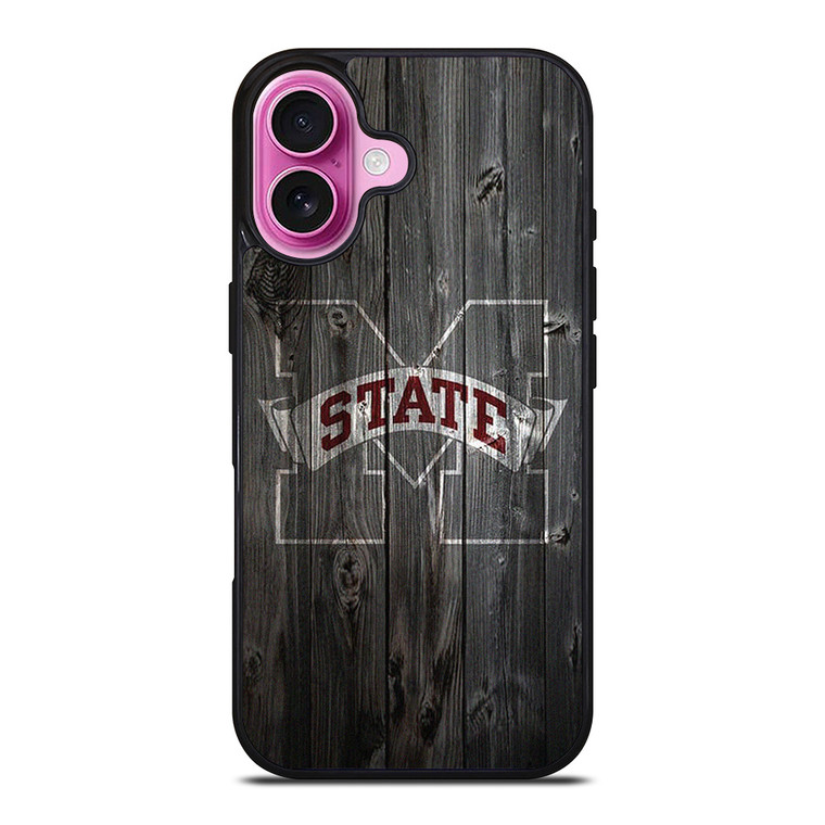 MISSISSIPPI STATE BASKETBALL WOOD LOGO iPhone 16 Plus Case Cover