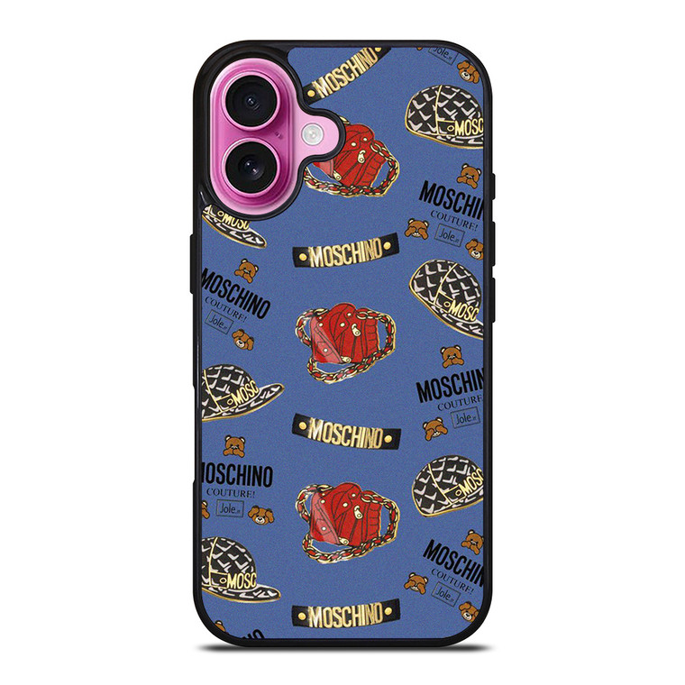 MOSCHINO COUTURE BEAR PATTERN iPhone 16 Plus Case Cover MOSCHINO COUTURE BEAR PATTERN iPhone 16 Plus Case Cover