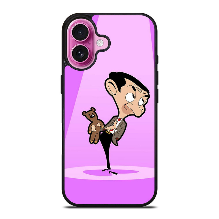 MR BEAN AND TEDDY BEAR CARTOON iPhone 16 Plus Case Cover