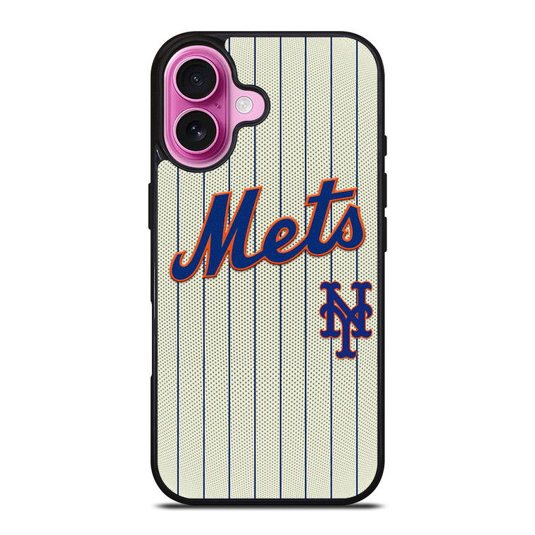 NEW YORK METS BASEBALL STRIPE SYMBOL iPhone 16 Plus Case Cover NEW YORK METS BASEBALL STRIPE SYMBOL iPhone 16 Plus Case Cover