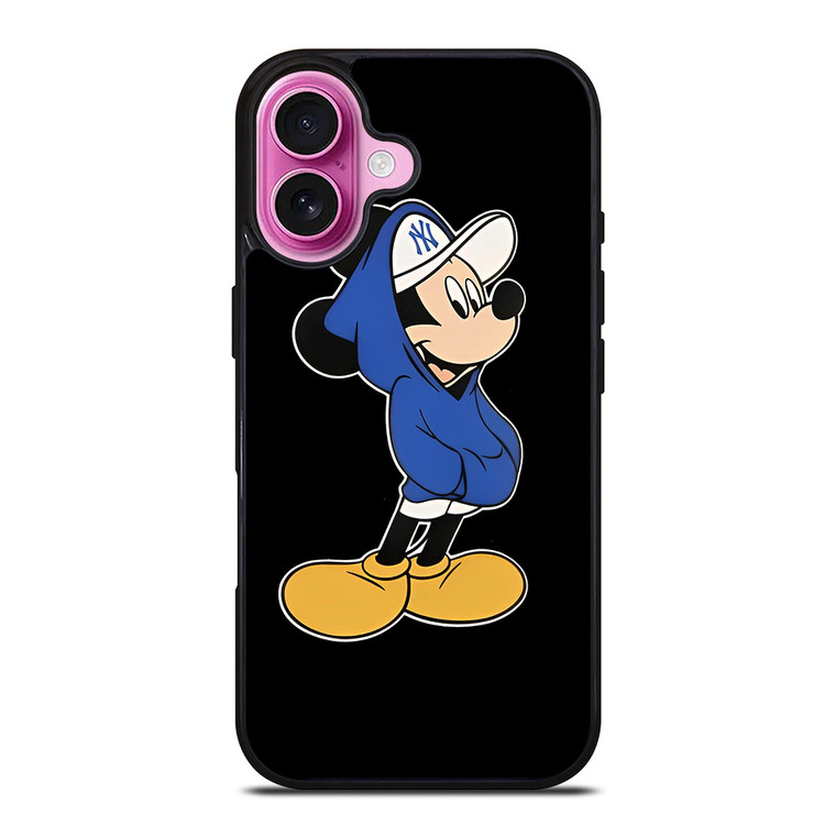 NEW YORK YANKEES MICKEY MOUSE BLACK iPhone 16 Plus Case Cover NEW YORK YANKEES MICKEY MOUSE BLACK iPhone 16 Plus Case Cover