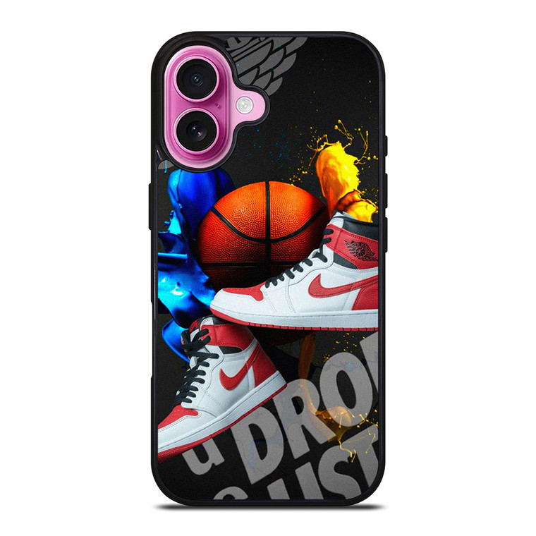 NIKE AIR JORDAN SPLASHED SNEAKERS iPhone 16 Plus Case Cover NIKE AIR JORDAN SPLASHED SNEAKERS iPhone 16 Plus Case Cover