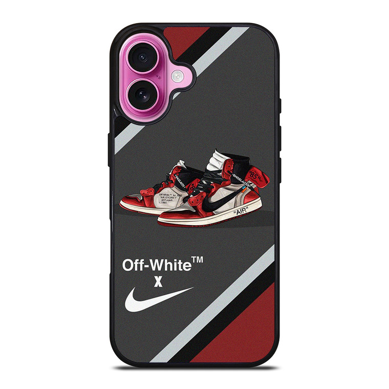 NIKE SWOOSH AIR JORDAN HIGH OFF WHITE iPhone 16 Plus Case Cover