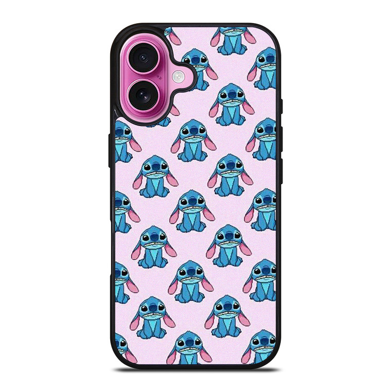 STITCH CARTOON PINK PATTERN iPhone 16 Plus Case Cover