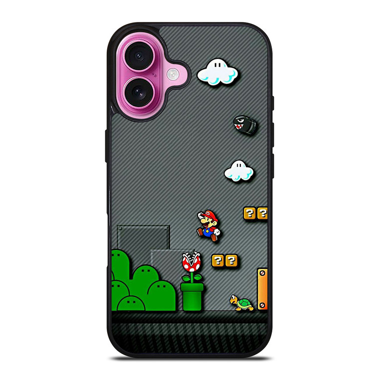 SUPER MARIO BROS CARBON GAMES iPhone 16 Plus Case Cover