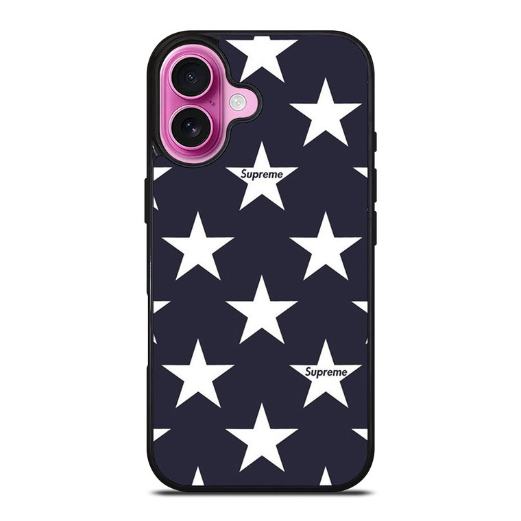 SUPREME STARS PATTERN iPhone 16 Plus Case Cover SUPREME STARS PATTERN iPhone 16 Plus Case Cover