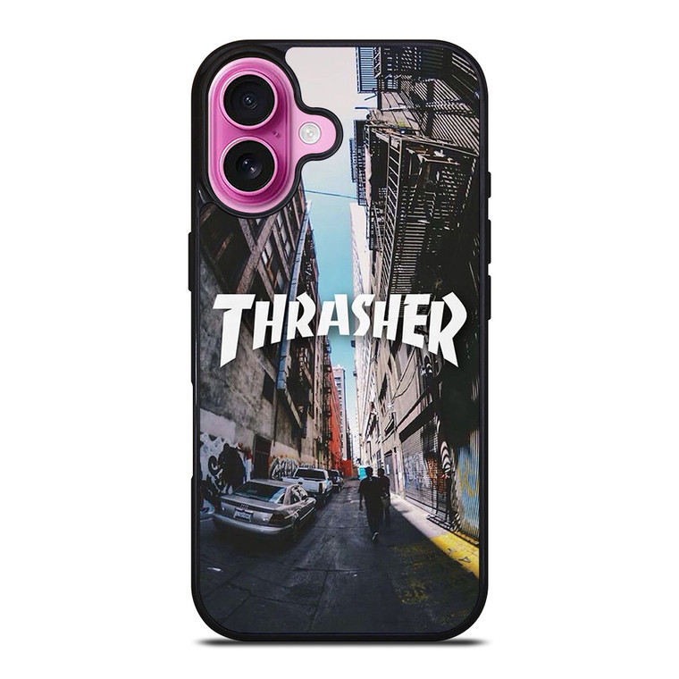THRASHER SKATEBOARD URBAN CITY LOGO iPhone 16 Plus Case Cover THRASHER SKATEBOARD URBAN CITY LOGO iPhone 16 Plus Case Cover
