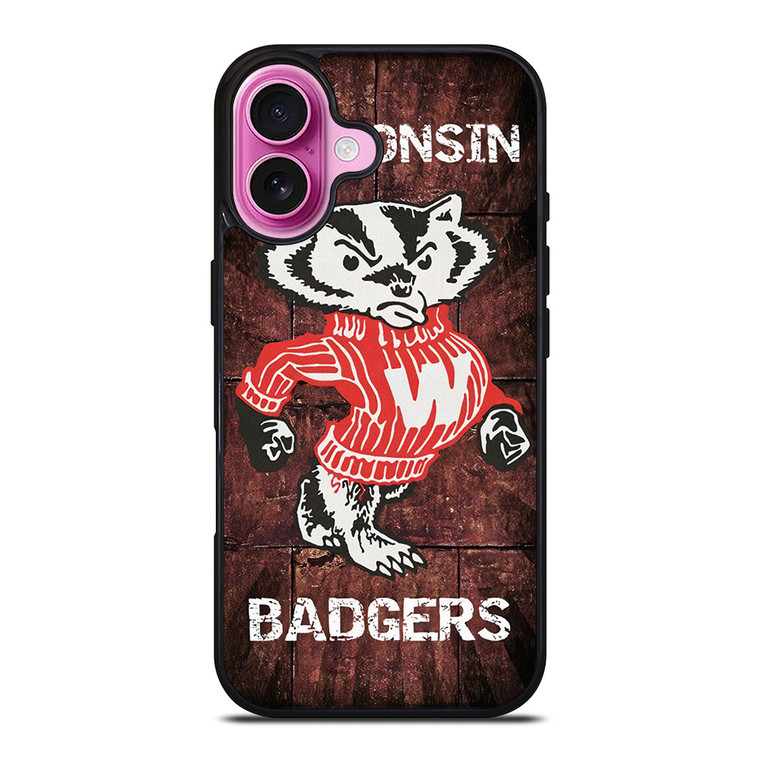 WISCONSIN BADGERS RUSTY SYMBOL iPhone 16 Plus Case Cover
