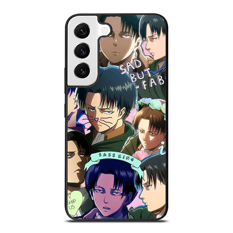 LEVI ACKERMAN ATTACK ON TITANS CUTE ANIME COLLAGE  Samsung Galaxy S22 Case Cover