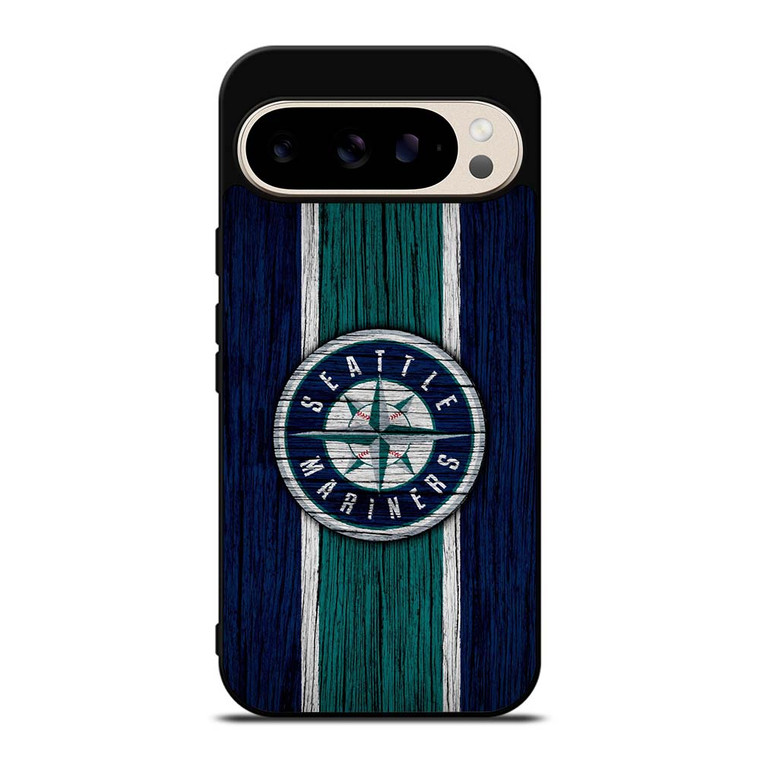 SEATTLE MARINERS WOODEN STRIPE LOGO Google Pixel 9 Pro Case Cover SEATTLE MARINERS WOODEN STRIPE LOGO Google Pixel 9 Pro Case Cover