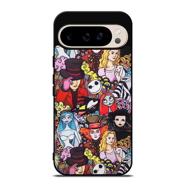 TIM BURTON HORROR MOVIE COLLAGE Google Pixel 9 Pro Case Cover