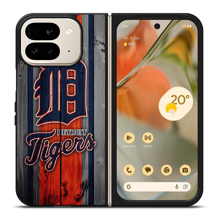DETROIT TIGERS FOOTBALL WOOD LOGO Google Pixel 9 Pro Fold Case Cover