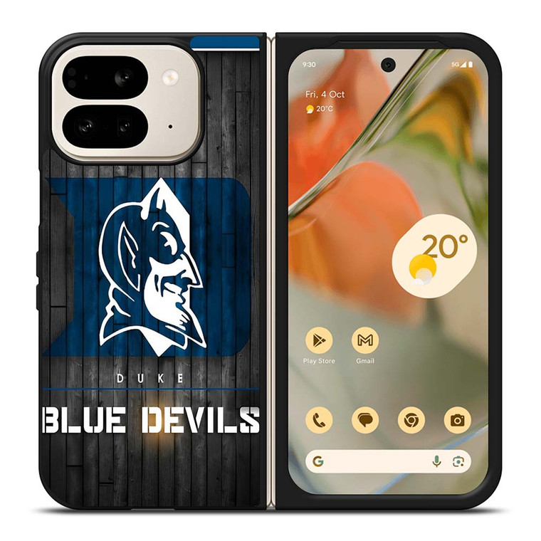 DUKE BLUE DEVILS BASKETBALL WOODEN LOGO Google Pixel 9 Pro Fold Case Cover