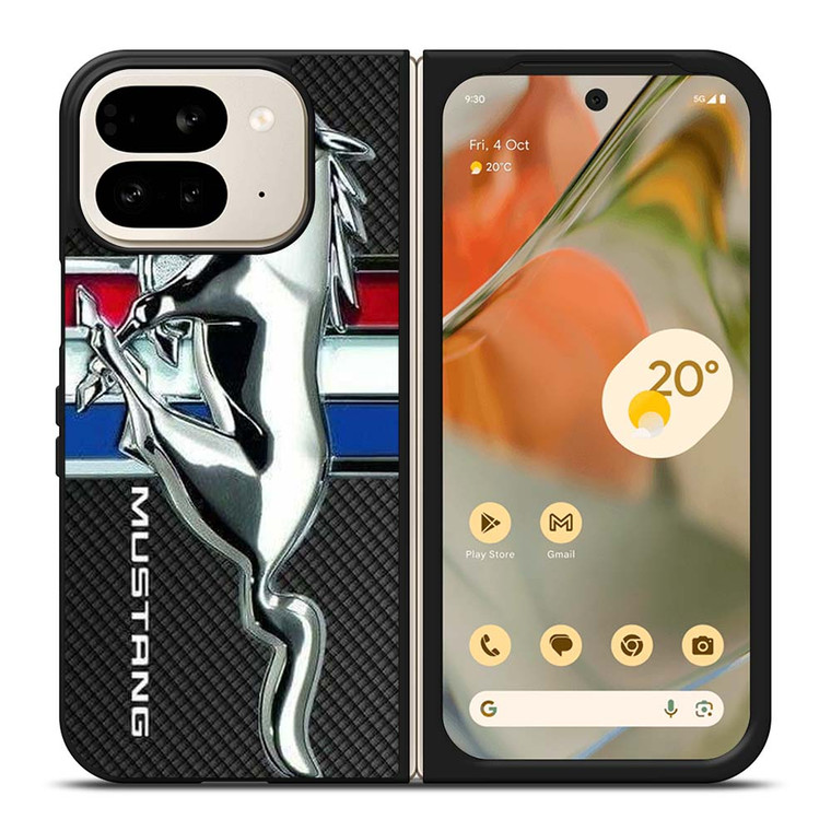 FORD MUSTANG CARBON METAL EMBLEM Google Pixel 9 Pro Fold Case Cover