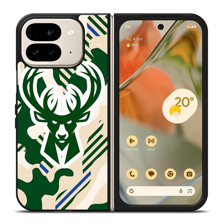MILWAUKEE BUCKS SYMBOL PATTERN Google Pixel 9 Pro Fold Case Cover