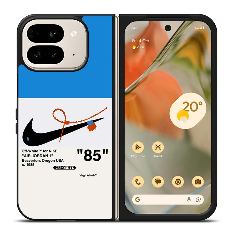 NIKE AIR JORDAN 1OFF WHITE BLUE Google Pixel 9 Pro Fold Case Cover NIKE AIR JORDAN 1OFF WHITE BLUE Google Pixel 9 Pro Fold Case Cover