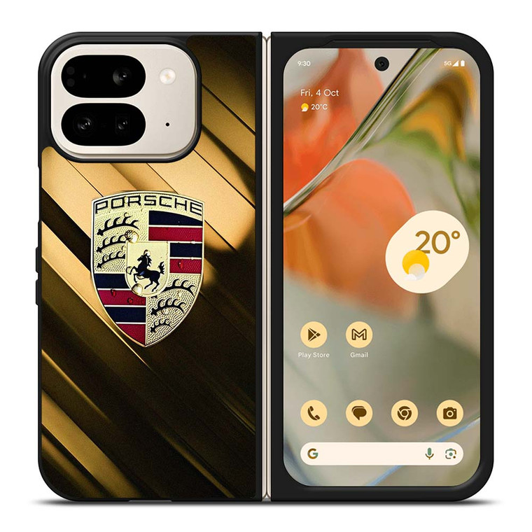 PORSCHE GOLD LOGO Google Pixel 9 Pro Fold Case Cover PORSCHE GOLD LOGO Google Pixel 9 Pro Fold Case Cover