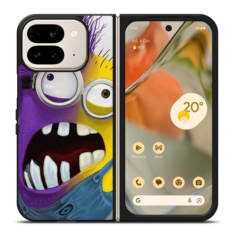 PURPLE HALF MINION CARTOON Google Pixel 9 Pro Fold Case Cover