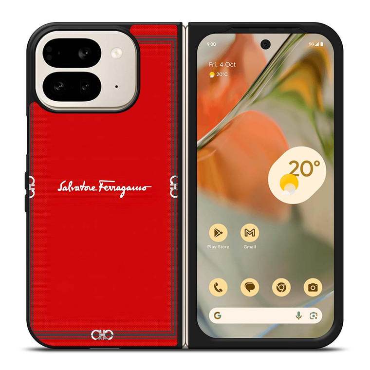 SALVATORE FERRAGAMO RED Google Pixel 9 Pro Fold Case Cover