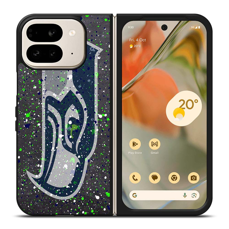 SEATTLE SEAHAWKS SPLASHED LOGO Google Pixel 9 Pro Fold Case Cover SEATTLE SEAHAWKS SPLASHED LOGO Google Pixel 9 Pro Fold Case Cover
