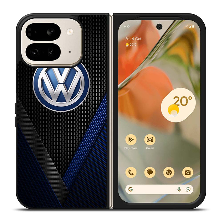 VW VOLKSWAGEN BLUE CARBON EMBLEM Google Pixel 9 Pro Fold Case Cover