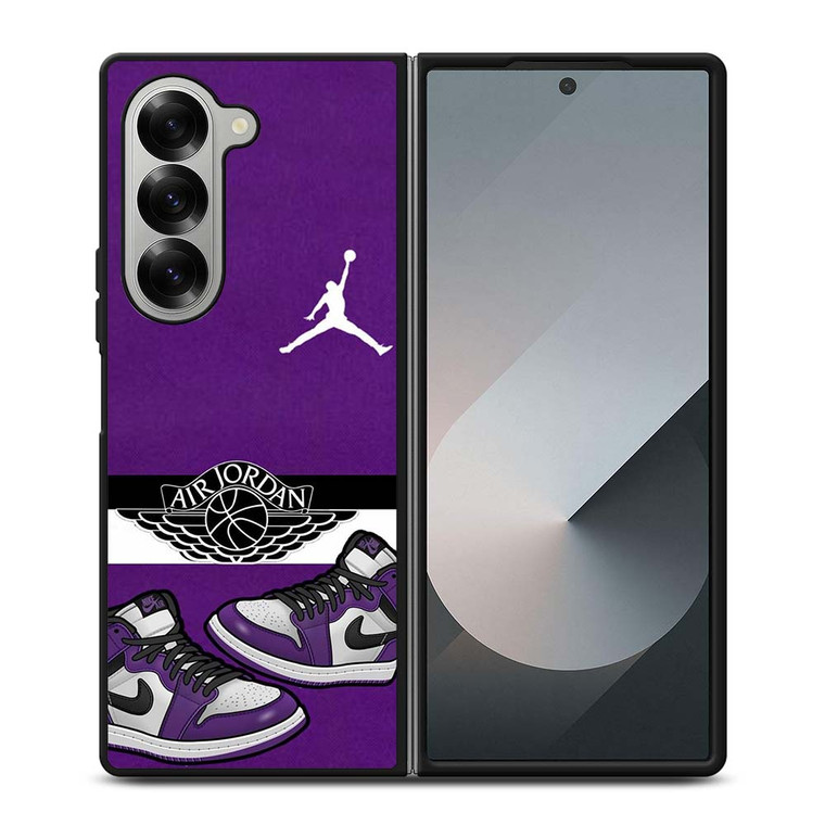 AIR JORDAN PURPLE LOGO Samsung Galaxy Z Fold 6 Case Cover