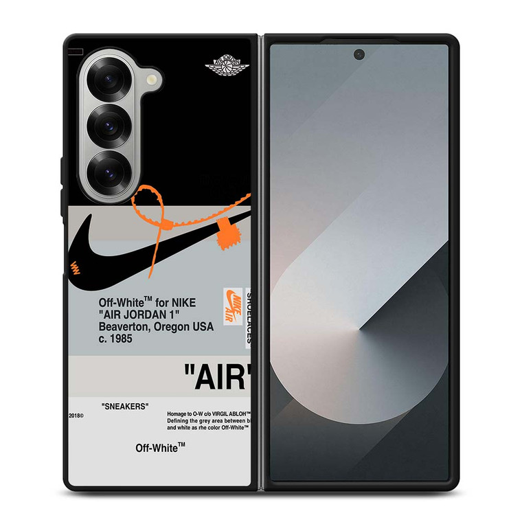 NIKE AIR JORDAN 1 OFF WHITE BLACK Samsung Galaxy Z Fold 6 Case Cover