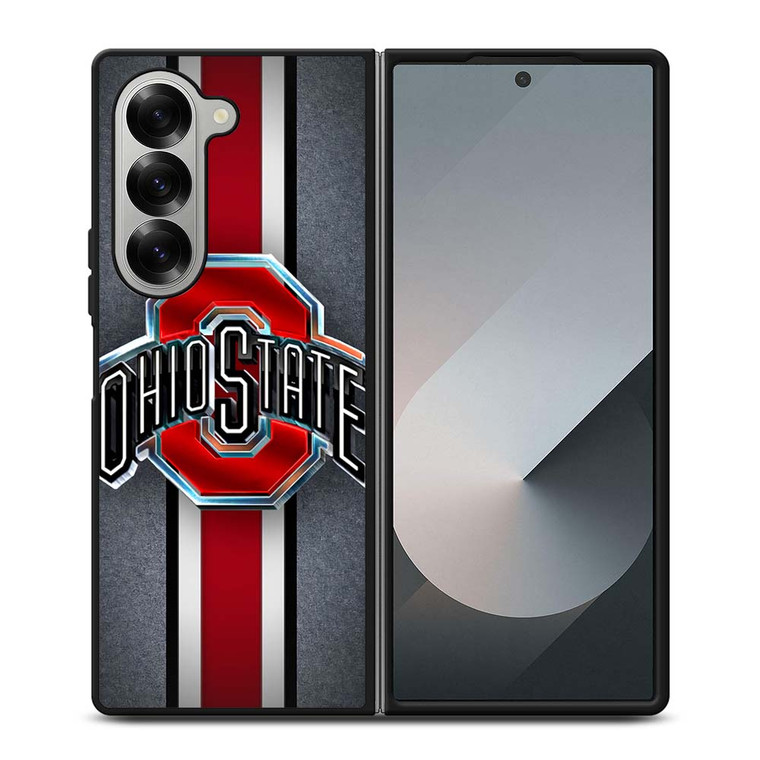 OHIO STATE BUCKEYES METAL LOGO Samsung Galaxy Z Fold 6 Case Cover
