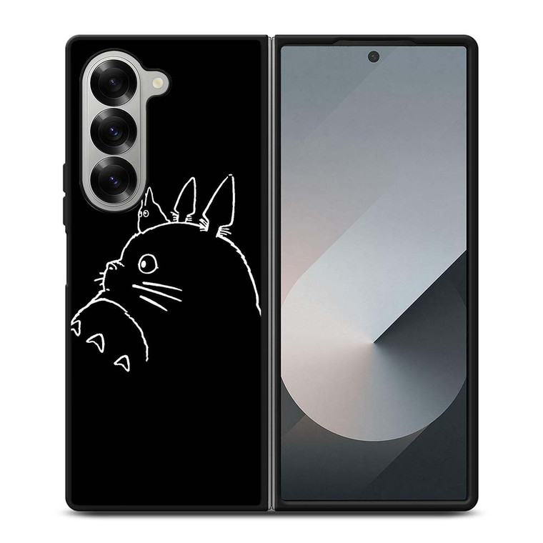 TOTORO ANIME BLACK Samsung Galaxy Z Fold 6 Case Cover