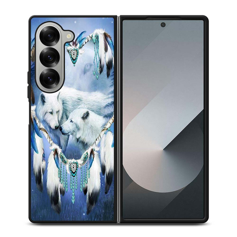 WHITE WOLF DREAMCATCHER Samsung Galaxy Z Fold 6 Case Cover