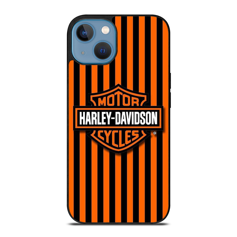 HARLEY DAVIDSON MOTOR CYCLES ORANGE STRIPE iPhone 13 Case Cover HARLEY DAVIDSON MOTOR CYCLES ORANGE STRIPE iPhone 13 Case Cover