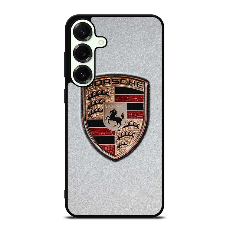 PORSCHE SILVER METAL EMBLEM Samsung Galaxy S25 Plus Case Cover