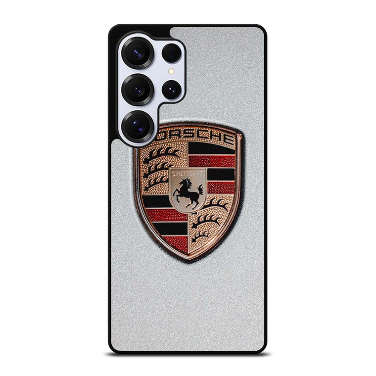 PORSCHE SILVER METAL EMBLEM Samsung Galaxy S25 Ultra Case Cover