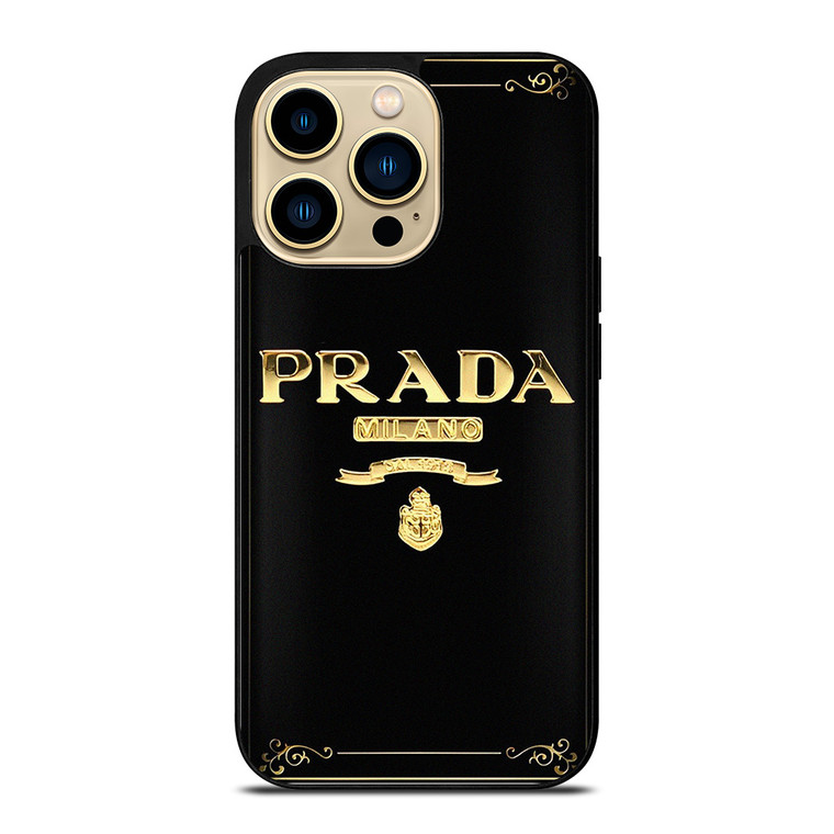 PRADA MILANO GOLD  iPhone 14 Pro Max Case Cover