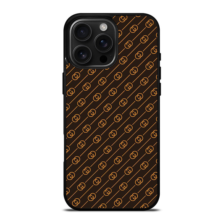BURBERRY LOGO PATTERN EMBLEM BROWN iPhone 16 Pro Max Case Cover