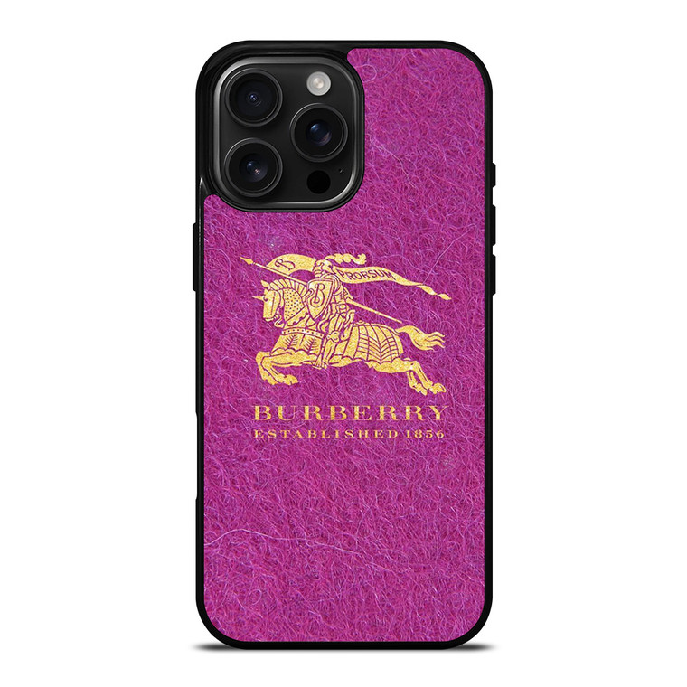 BURBERRY LOGO PINK iPhone 16 Pro Max Case Cover