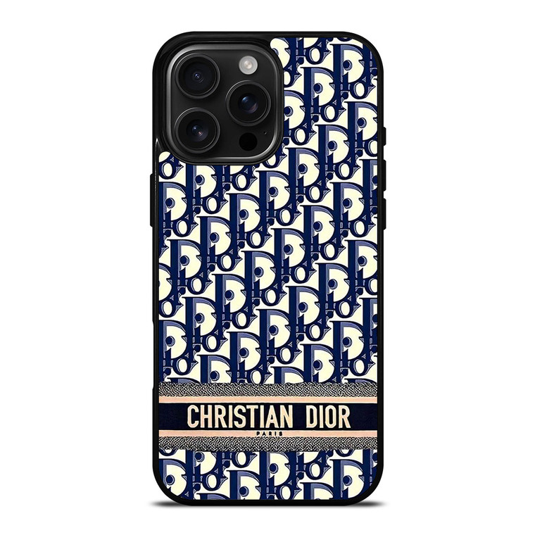 CHRISTIAN DIOR PARIS LOGO PATTERN iPhone 16 Pro Max Case Cover