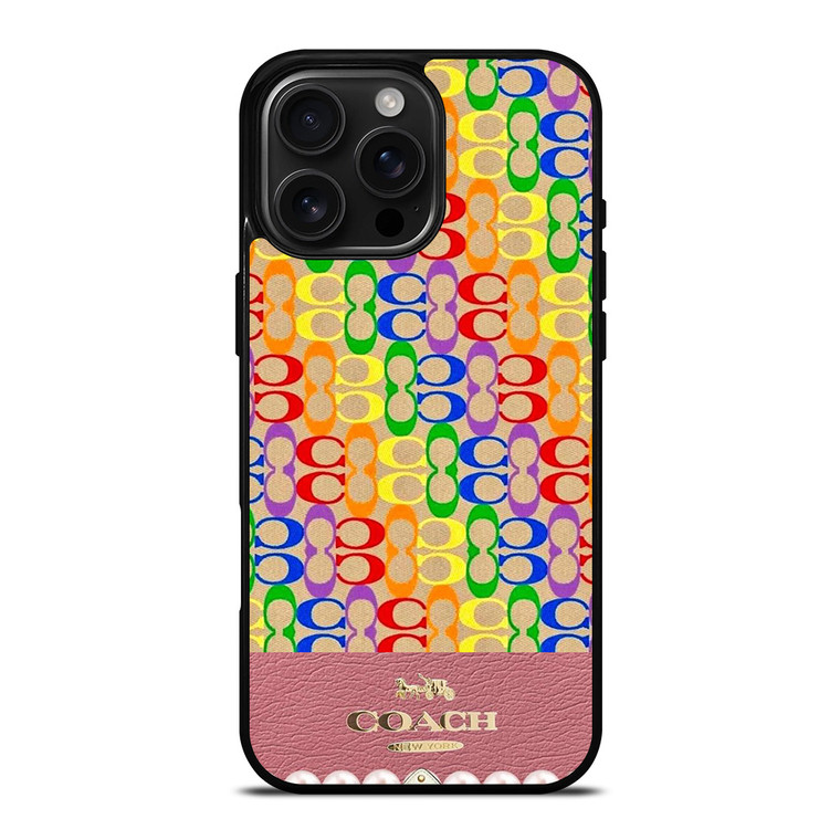 COACH NEW YORK ICON PINK LOGO iPhone 16 Pro Max Case Cover
