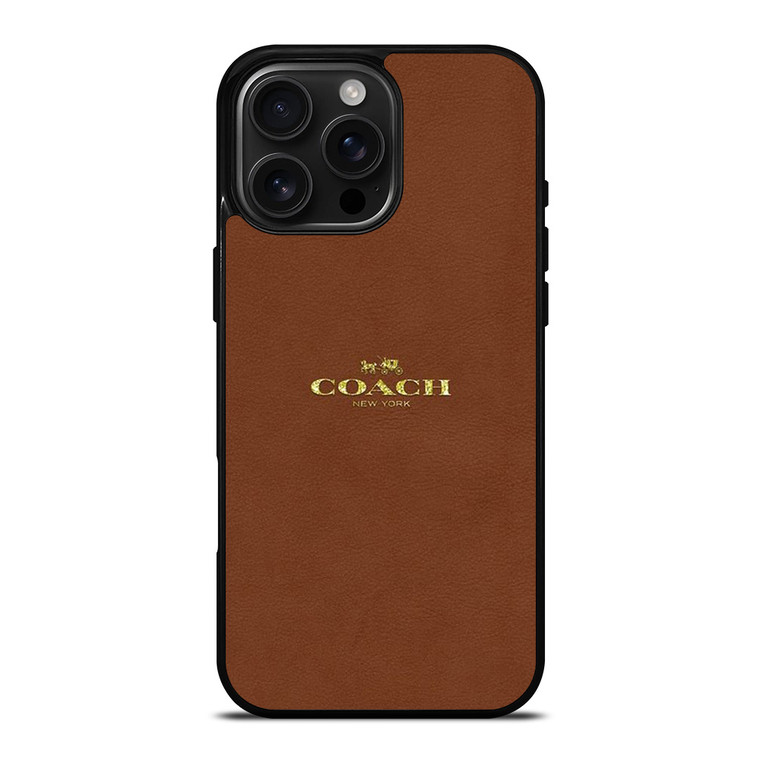 COACH NEW YORK LOGO ICON BROWN iPhone 16 Pro Max Case Cover