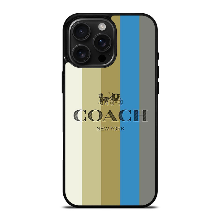 COACH NEW YORK LOGO STRIPE EMBLEM iPhone 16 Pro Max Case Cover COACH NEW YORK LOGO STRIPE EMBLEM iPhone 16 Pro Max Case Cover